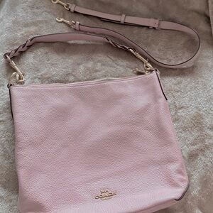 Coach Abby Pink Shoulder/Crossbody Bag with rose bouquet print interior